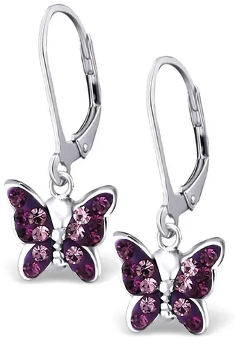 Limana Paar Ohrhänger Mädchen Kinder hängende Ohrringe 925 Silber Schmetterling