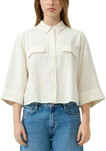 QS Kurzarmbluse Leinenmix Bluse beige XXL (44)