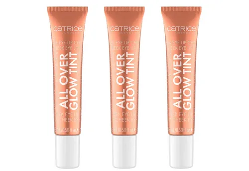 Catrice Lippenöl All Over Glow Tint, 3-tlg., Sanfter Schimmer, mit Vitamin C, vegan und ohne Parfüm.