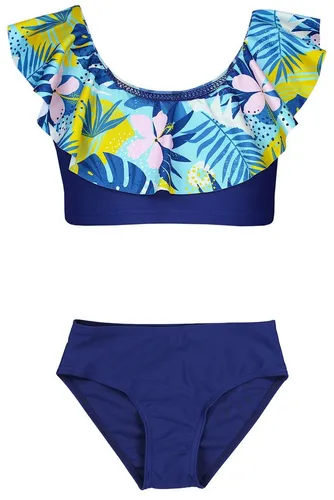 Aquarti Bustier-Bikini Aquarti Mädchen Bikini Set Bustier Bikinislip Zweiteiliger Badeanzug
