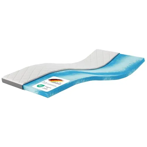 MSS e.K. Karo Gel Premium Matratzentopper 120x200 cm, Topper aus Gelschaum, rutschfeste Memory Foam Bettauflage mit atmungsaktivem Bezug, weiche Matratzenauflage 120 x 200 x 8 cm