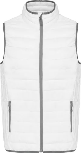 Kariban Herren Steppweste - Ultralight Winterjacke in Weiß, Größe 2XL - Hochwertige Herren Steppweste aus leichtem Polyamid, warm und komprimierbar. Ideal für unterwegs mit 2 Reißverschluss-Taschen. Perfekt für die kalte Jahreszeit!