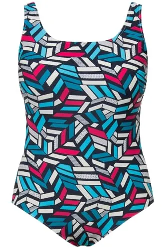 Ulla Popken Damen Alice Badeanzug, Konfetti 832232 von Ulla Popken