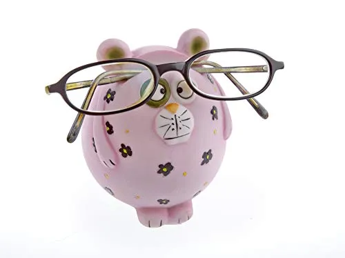 By-Bers Brillenhalter Uhu Eule Kautz handbemalt, lustig, für Spaßversteher und Junggebliebene, EIN schönes Designstück aus Polyresin (Brille_Panther)