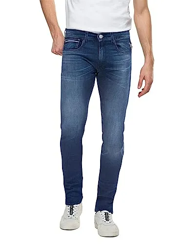 Replay Herren Jeans Grover Straight-Fit mit Power Stretch - Jeans in Medium Blue mit innovativem Power Stretch für höchsten Tragekomfort. Ideal für lässige Alltagslooks - eine perfekte Kombination aus Stil und Bequemlichkeit.
