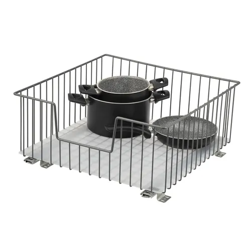 bremermann Schrank-Korbauszug 50 cm – Praktischer Vollauszug für optimale Küchenschrankordnung - Küchenschrankordnungssysteme mit 50 cm Breite, ideal zum Nachrüsten und für maximale Raumausnutzung durch robusten Teleskop-Korbauszug.