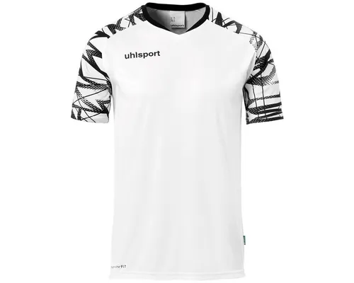 uhlsport Trainings-T-Shirt GOAL 25 - Unisex Kurzarm Trikot in Weiß/Schwarz - Trikots für Fußballteams, aus hochwertigem Material für besten Tragekomfort und Langlebigkeit - der ideale Begleiter für Training und Spiel.