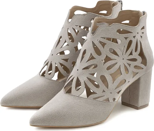 LASCANA High-Heel-Stiefelette mit femininer Spitze - Wanderschuhe mit modischem Blockabsatz und spitzer Schuhspitze, ideal für stilvolle Auftritte und Komfort.