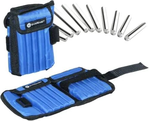 GYMENIST Knöchelgewichte bis 2,3 kg verstellbar - Bequeme Knöchelgewichte mit verstellbarem Gewicht für individuelles Training. Ideal für Ausdauertraining, Laufen und Cardio-Übungen. Lieferumfang: 2 Bandagen und 20 Metallstäbchen.