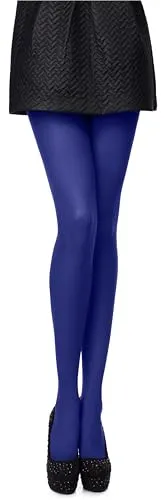 Antie Damen Mikrofaser Strumpfhose bunt AN-121 40 DEN (Cobalt, XL (44-48))
