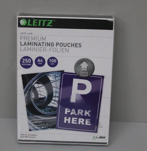 Leitz Heißlaminierfolien A4 250 mic - 100er Pack, Glänzend und Transparent - Hochwertige Laminierfolien in Premium-Qualität für perfekten Schutz von Dokumenten, Fotos und mehr. Mit Unique-Direction-Technologie für einfaches Einlegen und verbesserte Farbwiedergabe.