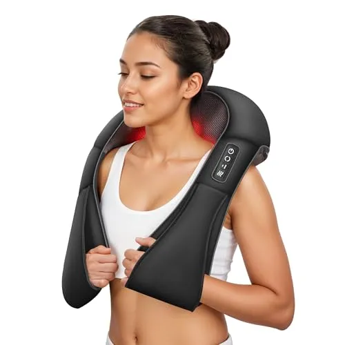 COMFIER Massagegerät, Nackenmassagegerät mit Wärme, Rückenmassagegerät mit 4D-Massage von tiefem Gewebe, Shiatsu Nackenmassagegerät mit Rotierenden Massageköpfen Tiefknetmassage, Geschenke für Frauen