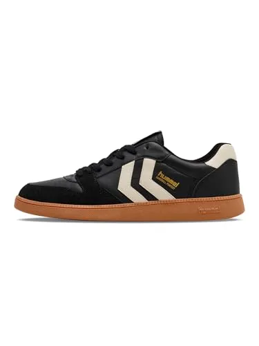 Hummel Perfekt Sp Handball Sneaker Schuhe vegan 226303 schwarz - Größe 40 - Sneaker im Court-Style mit atmungsaktivem Mikrofaser-Obermaterial und rutschfester TPR-Außensohle für besten Halt. Ideal für Freizeit und trendiges Retro-Design.