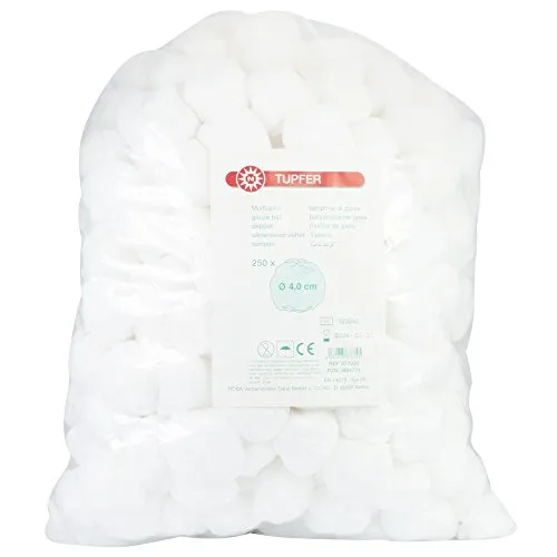 NOBAMED Mulltupfer 250 Stück, Ausführung:Groß Ø 4.0 cm