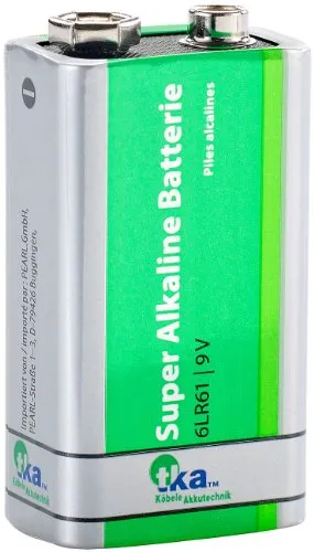 tka Köbele Akkutechnik 9 Volt Blockbatterie: Superlife 9V-Block Alkaline-Batterie (9V Batterie für Rauchmelder, 9Volt Block Batterien)