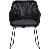 ebuy24 Gartenstuhl 4er Set Sif - Stühle im modernen Polyrattan-Design mit bequemen Kissen für hohen Sitzkomfort, ideal für Garten und Terrasse.