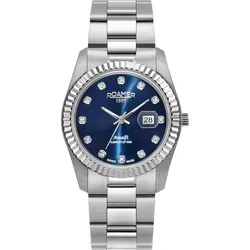 Roamer 852844 41 49 20 Damenuhr Amalfi 34mm - Armbanduhr für Damen, 10ATM wasserdicht mit elegantem Saphirglas und stilvollem blauen Zifferblatt – perfekt für jede Gelegenheit!