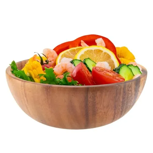 Tomotato Natürliche Holz Schalen, Akazienholz Japanische Reisschalen, Handgefertigte Rund Obstschale Schüssel für Küche zur Aufbewahrung von Dips, Soßen, Nüsse, Vorspeisen, Desserts(20 * 7cm)