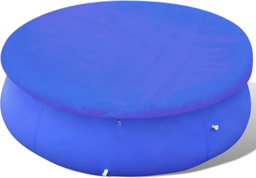 vidaXL Poolabdeckung PE Rund 360-367cm - Robuste Poolabdeckung für runde Aufstellpools, reißfest und wasserabweisend, schützt vor Schmutz und Verunreinigungen, mit Abflusslöchern für optimale Luftzirkulation.