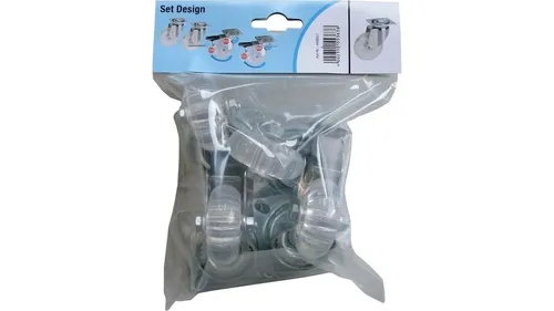 4x Dörner+Helmer Design Rollen Set Transparant Lenkrollen Bockrollen Möbelrollen