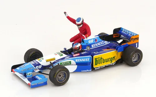 1/18 Benetton Renault B195 - Schumacher/Alesi GP Kanada 1995 - Formel 1 Modellauto im Maßstab 1:18, limitierte Auflage des legendären Rennwagens von Michael Schumacher, ideal für Sammler und F1-Fans.