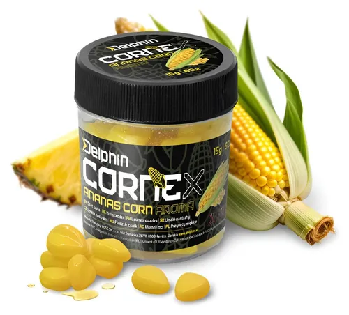 Delphin CorneX Karpfen Mais Gummiköder Mais Ananas Gelb von Delphin
