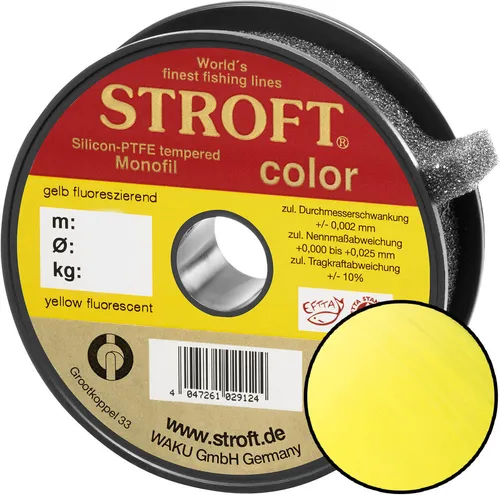 STROFT Color Monofile Angelschnur Gelb Fluo 0,18mm 3,1kg 50m