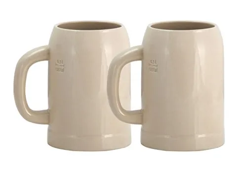 2er Set Grenzauer-Bierkrug Humpen 0,5 Liter - Biergläser: Hochwertiger Steinkrug mit Eichstrich, perfekt für Bierliebhaber und ideal für gesellige Abende.