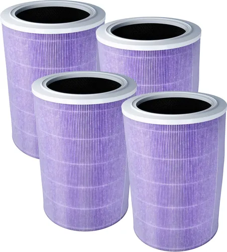 vhbw 4x HEPA Filter kompatibel mit Xiaomi Mi Air Purifier 2S Luftreiniger - Ersatz-Filter mit integriertem Aktivkohle-Filter, antibakteriell