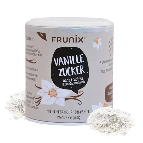 FRUNIX-Vanillezucker, 50g Dose, fructosefrei, mit Bourbon-Vanille, ohne Zuckeralkohole, ideale Backzutat