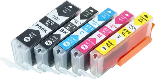 vhbw 5x Tintenpatronen kompatibel mit Canon Pixma TS5053, TS5055, MG7700, MG7751, TS6000, MG7750, TS5051, TS5050, MG7753, MG7752 Drucker (Kompatibel)
