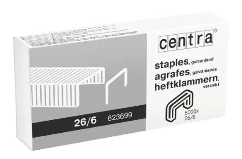 Centra, 26/6 mm verzinkt Heftklammern, 5.000 Stück