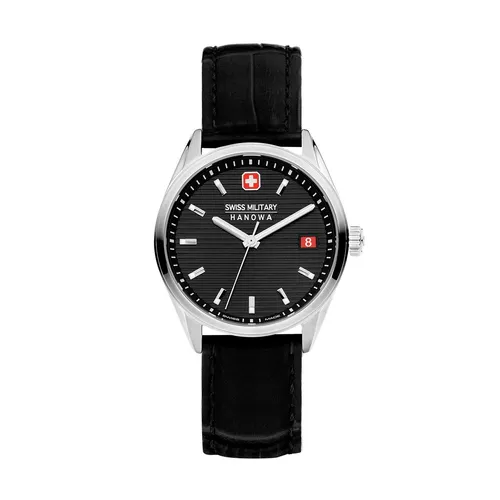 Hanowa Quarzuhr ROADRUNNER LADY - Elegante Damenarmbanduhr aus Edelstahl mit schwarzem Ziffernblatt, Swiss Quarz Uhrwerk und 2 Jahren Garantie – ideal für stilbewusste Frauen.