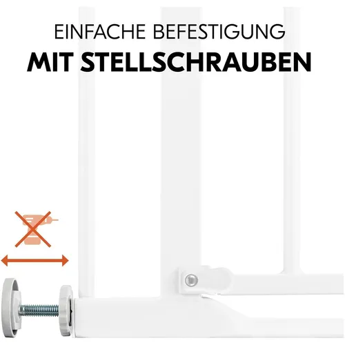 hauck Treppenschutzgitter Clear Step 2 mit Verlängerung - Kindersicherung für Türbreiten 84-89 cm, mit ultra flacher Schwelle für stolperfreies Öffnen und einfachen Einhandbetrieb, ideal für Treppen und Türen.