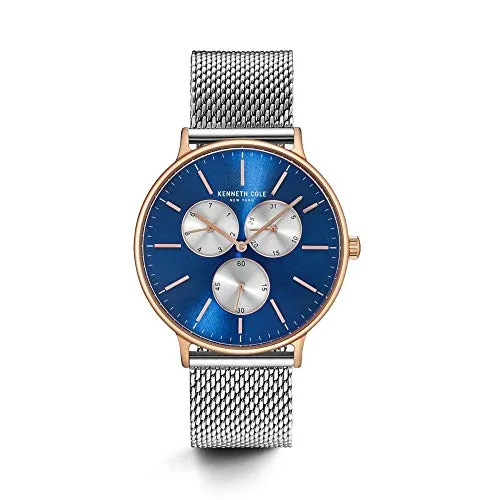 Kenneth Cole Herren analog Quarz Uhr mit Edelstahl Armband KC14946010