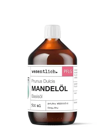 wesentlich. Mandelöl 500ml - 100% reines Basisöl - natürliche Pflege für Haut, Haar und Gesicht - pure Pflege ohne Zusatzstoffe