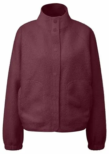 QS Sweatshirt Sweatshirt Weiche Teddyfleece-Jacke mit Druckknöpfen