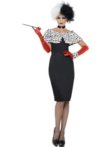 Smiffys Böse Madame Kostüm mit Accessoires - Kostüm-Outfits für Erwachsene, inklusive Kleid, Handschuhe und Choker – ideal für Karneval oder Halloween und geprüft nach höchsten Sicherheitsstandards.