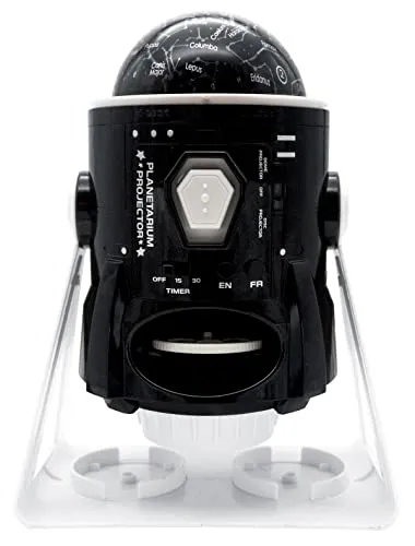 LEXIBOOK, Sprechender 2-in-1-Konstellationen und Bilder, Planetarium-Projektor, zweisprachig, Französisch-Englisch, 24 Bilder zum Entdecken des Weltraums, 2 Sternbilder, STEM, Schwarz/Weiß, NLJ181i1