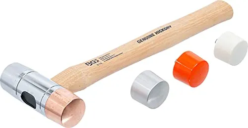 BGS Wechselkopf-Hammer | Hickory-Stiel | Ø 35 mm - Hämmer für präzises Arbeiten, ideal für Handwerker; der Wechselkopf aus hochwertigem Material sorgt für Vielseitigkeit und Langlebigkeit.