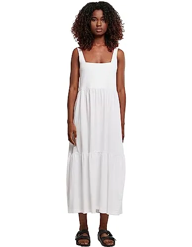 Urban Classics Damen 7/8 Length Valance Summer Dress White, XXL - Freizeitkleider für Damen, leicht und atmungsaktiv, perfekt für Freizeit, Partys oder besondere Anlässe, vielseitig kombinierbar mit Accessoires.