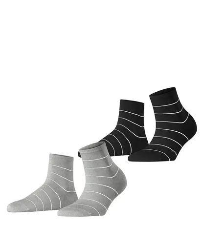 Esprit Kurzsocken Fine Line (2 Paar) mit feinem Streifenmuster, schmales Bündchen