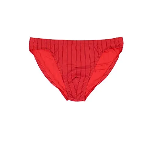 HOM Herren Micro Slip Chic Unterhose, Rot, XL EU - Herren-Slips aus weicher Mikrofaser, sexy Look mit halbtransparenten Streifen, ideal für besondere Anlässe.