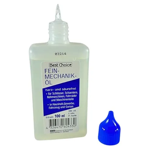 Feinmechanikeröl 100ml – Feinöl, Nähmaschinenöl & Multifunktionsöl für Haushalt, Werkstatt & Industrie – Harz- & säurefrei, Schmieröl für Präzisionsmechanik, Fahrrad, Werkzeug & Maschinen