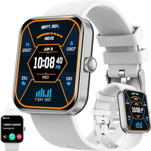 SGDDFIT Smartwatch (5 cm, android ios), Smartwatch mit HD Touchscreen Bluetooth Telefonfunktion und Sportmodi