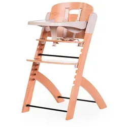 Childhome Hochstuhl Baltimore - Verstellbar & Sicher - Hochstuhl in Perlmutt mit verstellbarem Essbrett, abnehmbarer Sitzfläche und 5-Punkt-Gurt. Ideal für Babys und Kleinkinder, bietet Komfort und Sicherheit beim Essen.