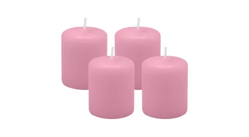 Kopschitz Kerzen Stumpenkerze 4er Set Stumpenkerzen/Adventskranzkerzen Rosa Ø 50 x 60 mm