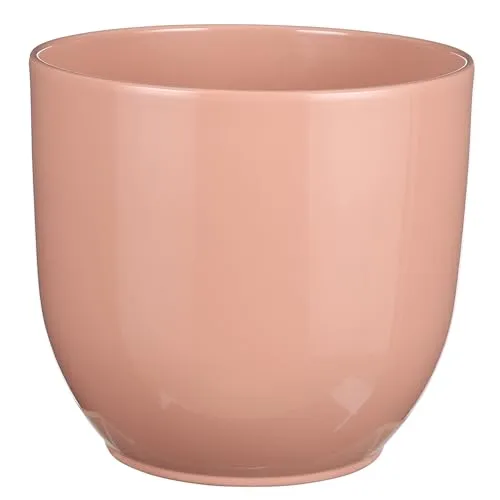 Annastore Blumenübertopf Tusca aus Keramik - Übertopf - Blumentopf - Übertöpfe - Blumentöpfe (Rosa, H 20 cm - Ø 22,5 cm)
