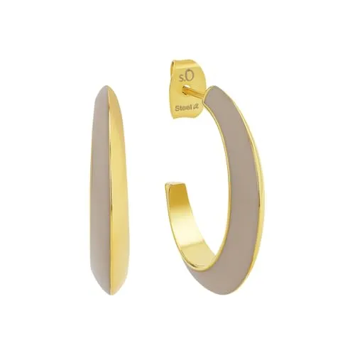s.Oliver Creolen Edelstahl Damen Ohrschmuck, 2,3 cm, Gold - Ohrringe für Damen aus hochwertigem Edelstahl, ideal für besondere Anlässe, geliefert in einer eleganten Schmuck Geschenk Box.