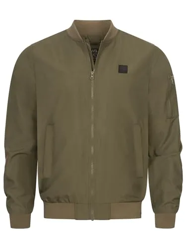 Indicode Herren INMaxim Bomberjacke | Übergangsjacke mit Stehkragen und Reißverschluss, Army, XXL - Klassische Bomberjacke aus strukturiertem Stoff mit angenehmer Haptik. Elastische Bündchen sorgen für guten Sitz. Praktische Eingrifftaschen bieten Stauraum. Ideal für den täglichen Einsatz und moderne Styles!